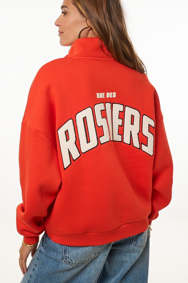 Oranje Swater Met Rits - Rood