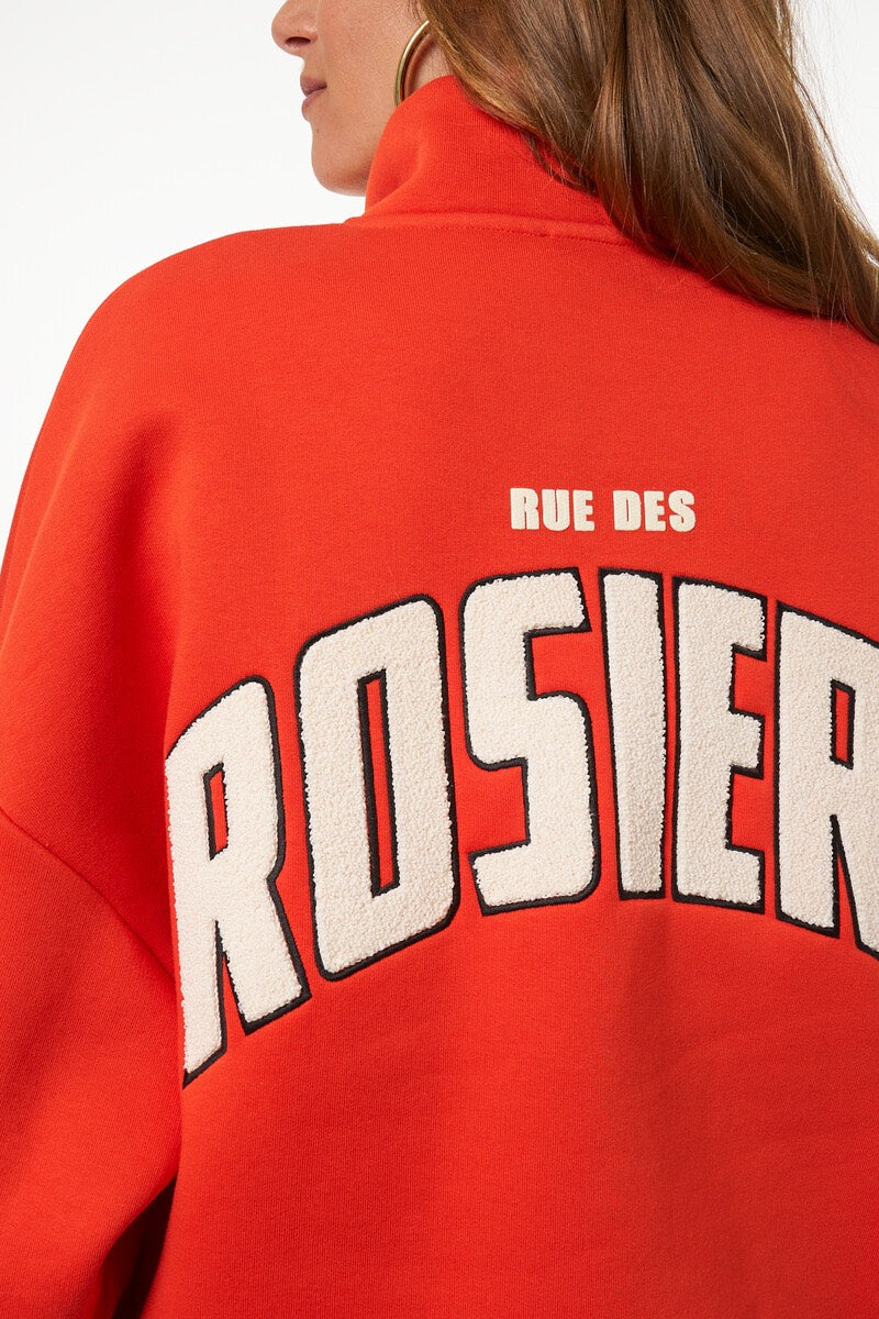 Oranje Swater Met Rits - Rood