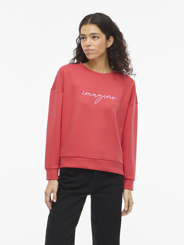 Visiffi Imagine O-neck L/s Top/pb - Koraal Rood