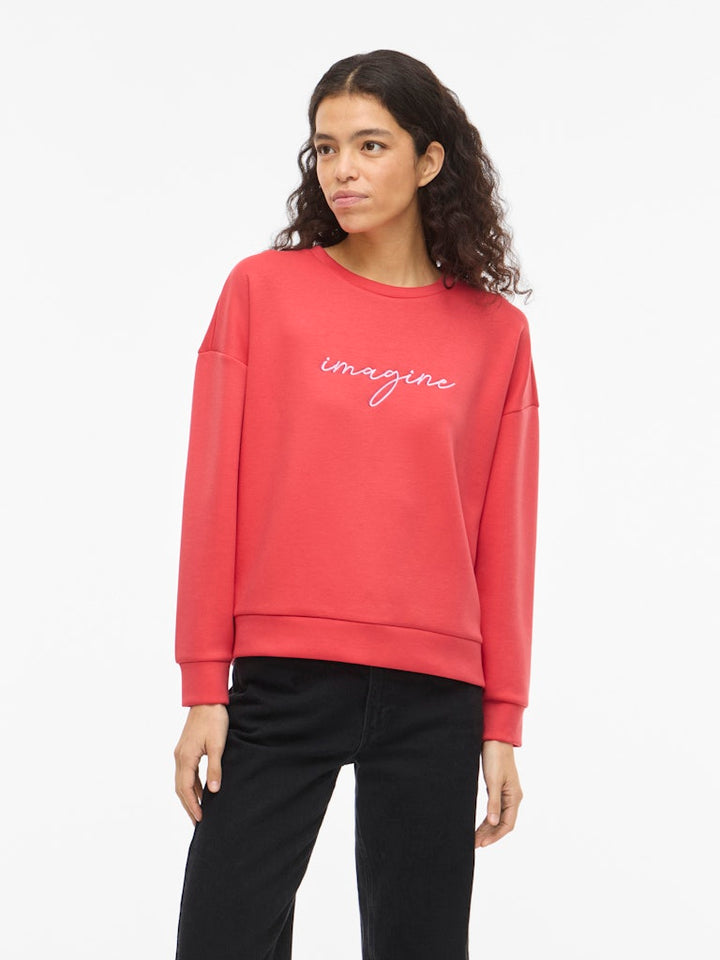 Visiffi Imagine O-neck L/s Top/pb - Koraal Rood