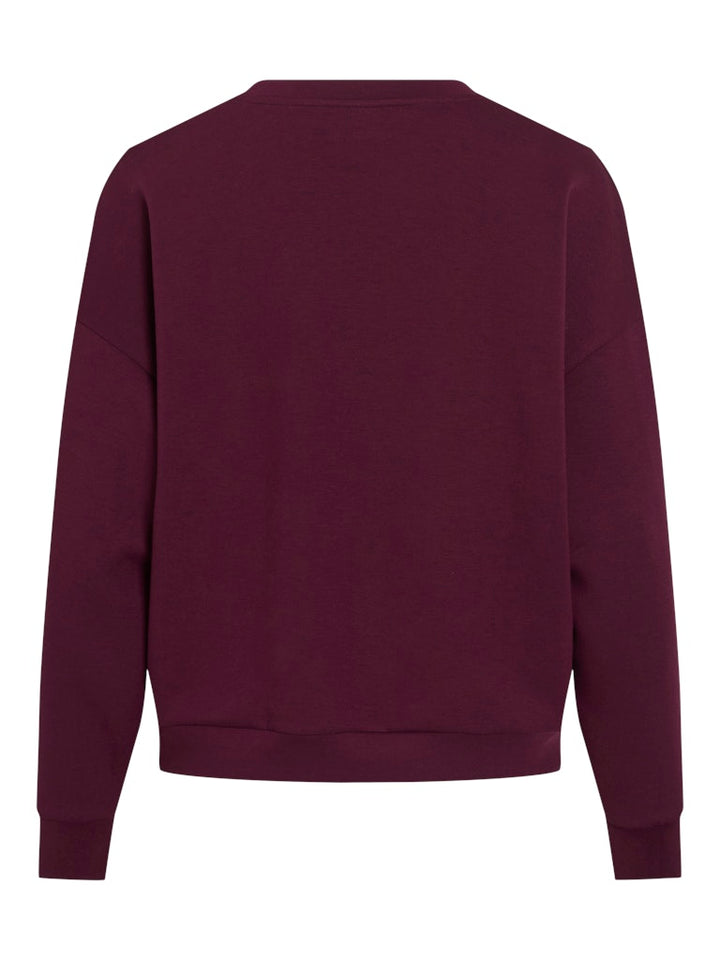 Visif L/s O-neck Sweat Top/ka - Bordeaux