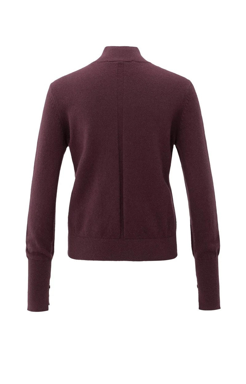 Sweater With Cut-out Neckline - Bordeaux
