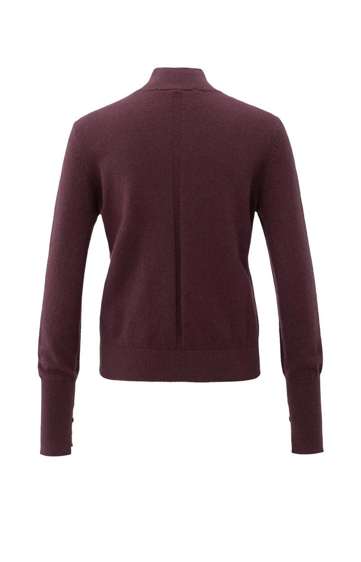 Sweater With Cut-out Neckline - Bordeaux