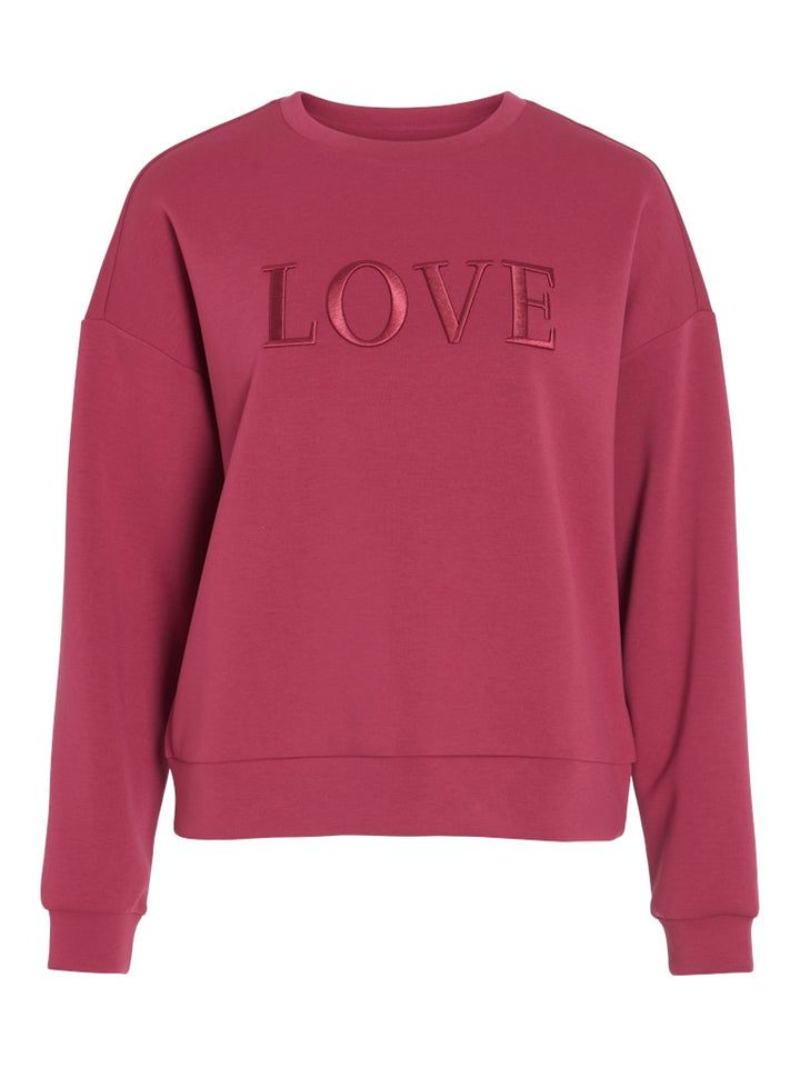 Vireflect Love O-neck L/s Top - Bordeaux