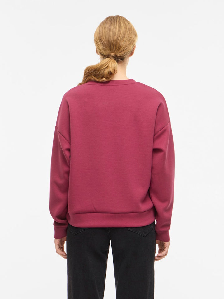 Vireflect Love O-neck L/s Top - Bordeaux