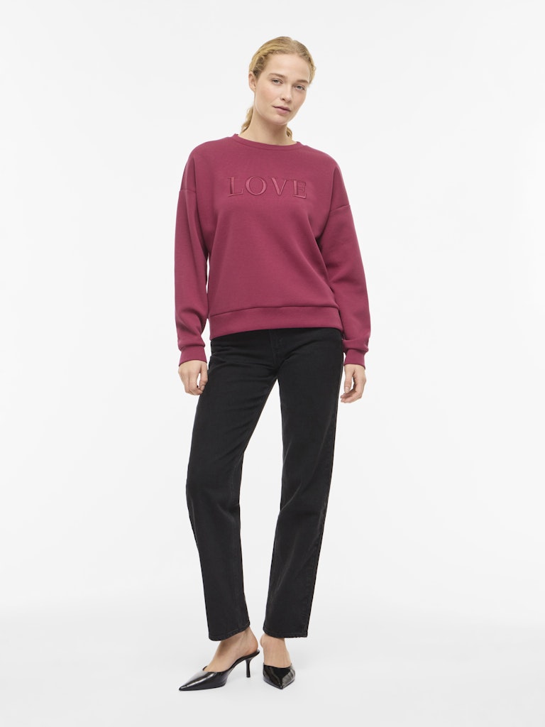 Vireflect Love O-neck L/s Top - Bordeaux