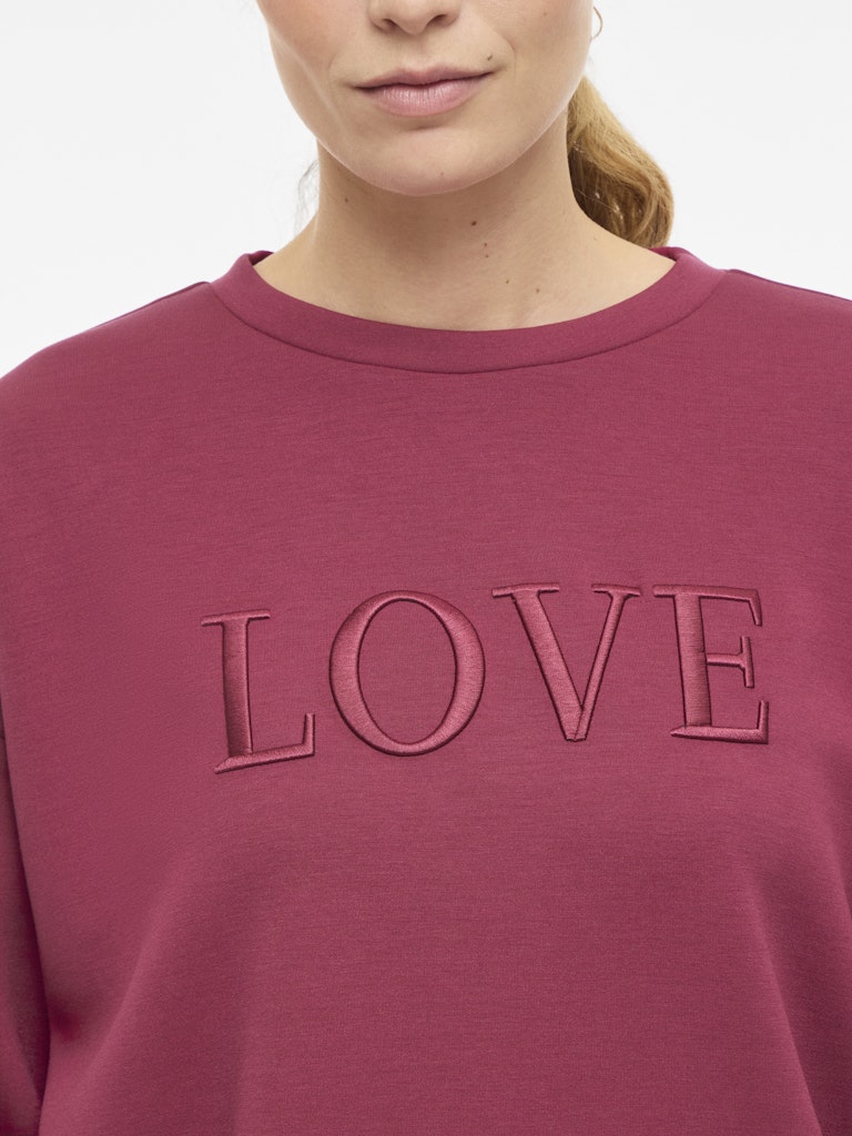 Vireflect Love O-neck L/s Top - Bordeaux