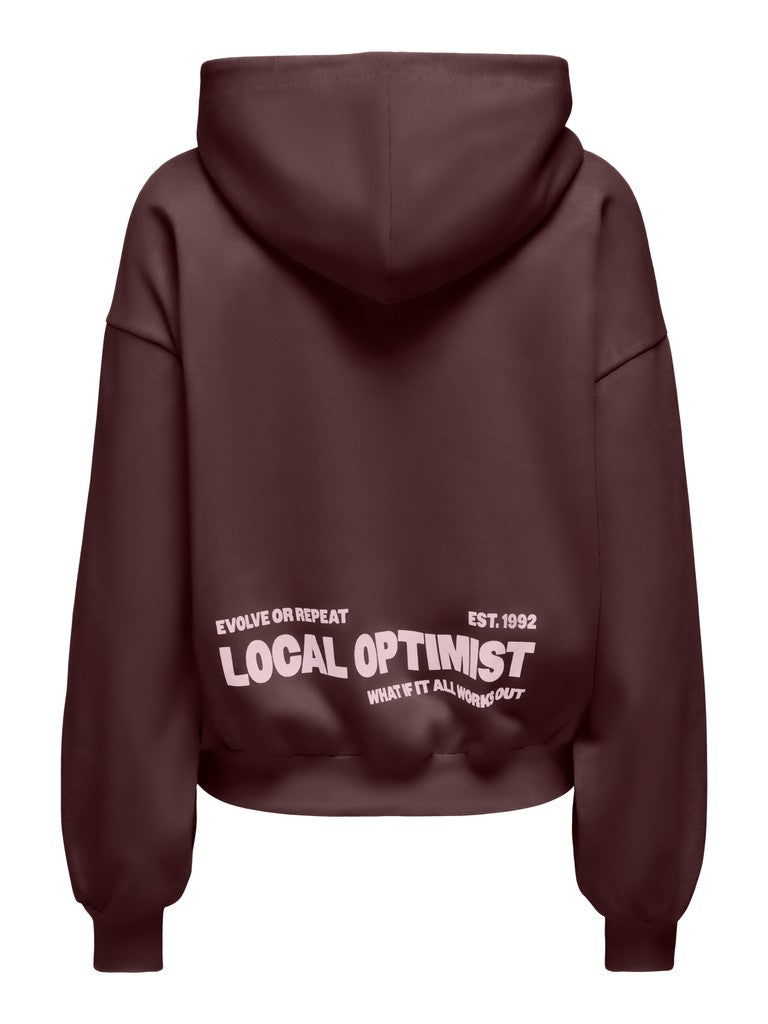 Onlofelia L/s Hood Ub Swt - Bordeaux