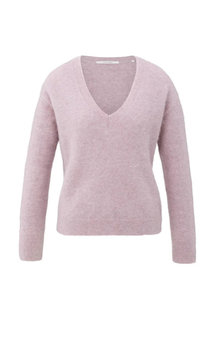 Soft Sweater With V-neck - Lila
