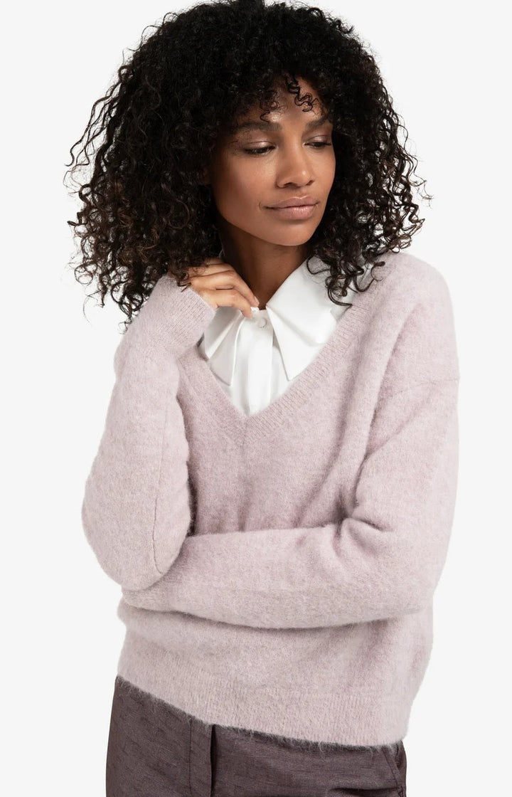 Soft Sweater With V-neck - Lila