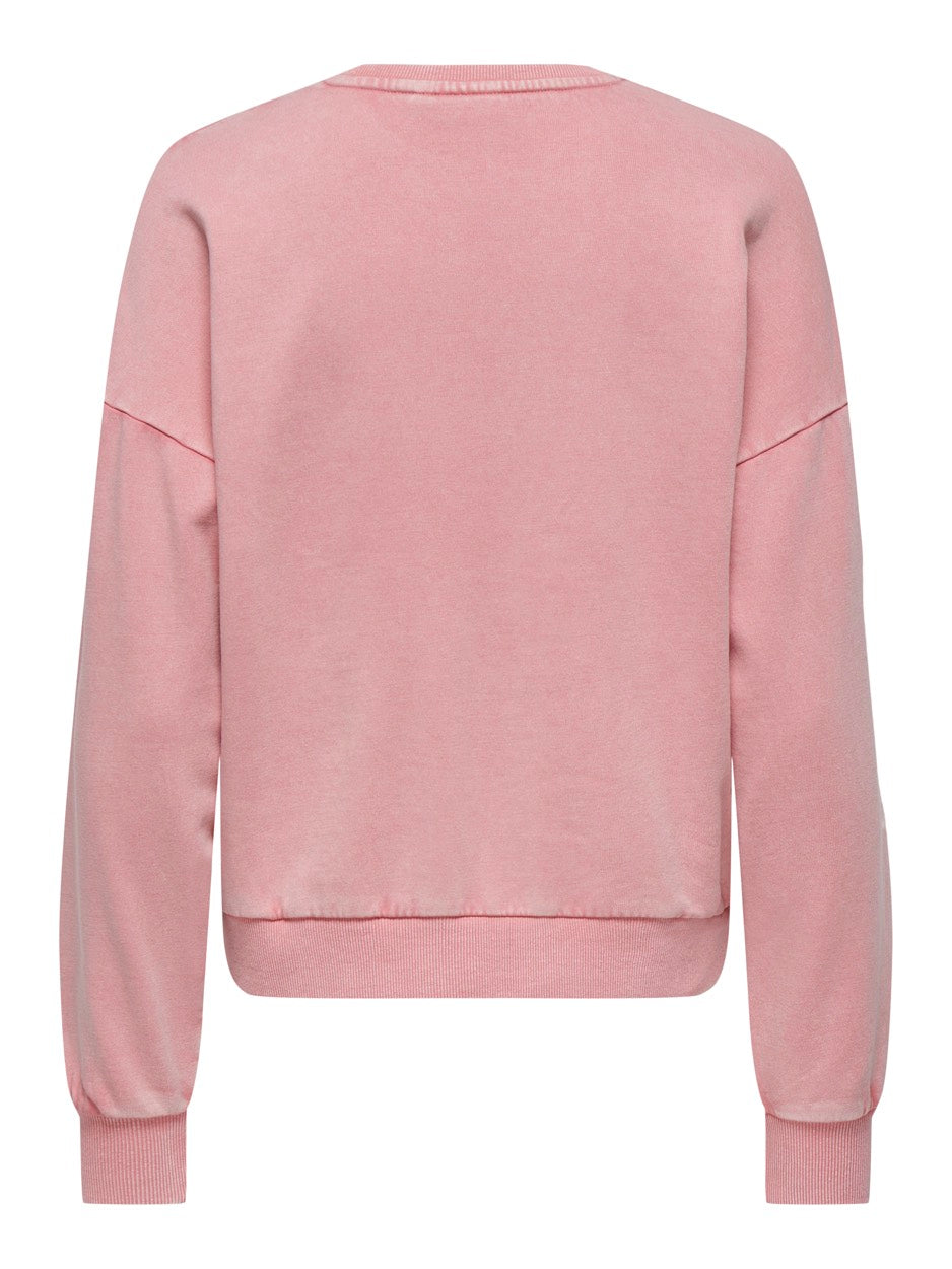 Onlpenelope L/s Beads O-neck Swt - Roze