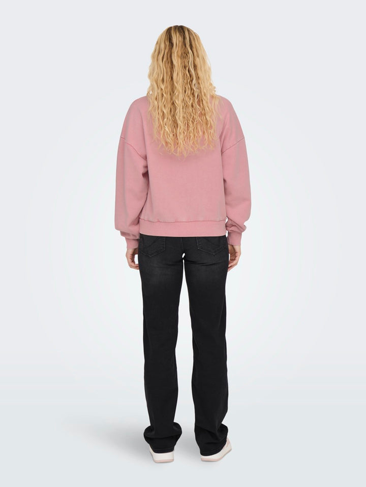 Onlpenelope L/s Beads O-neck Swt - Roze