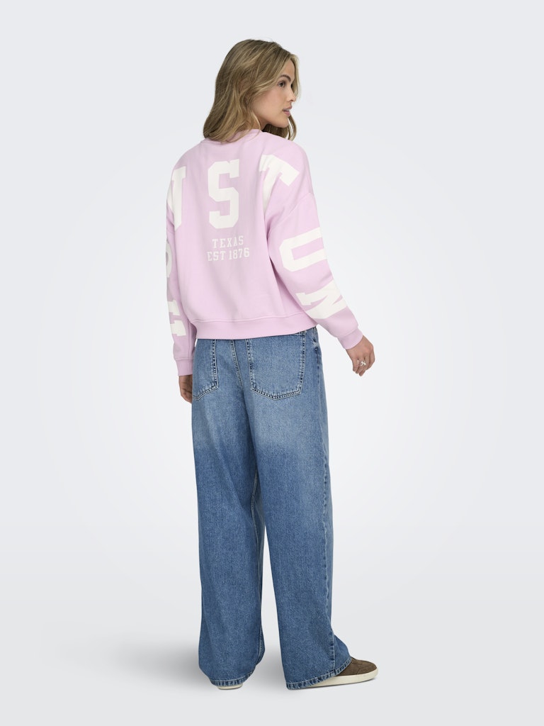 Onlsweat Ls Back/sleeve Print - Licht Roze