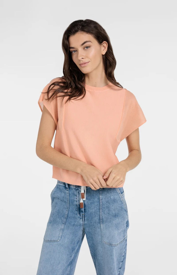 Sweater With Transparent Short - Zalm/peach