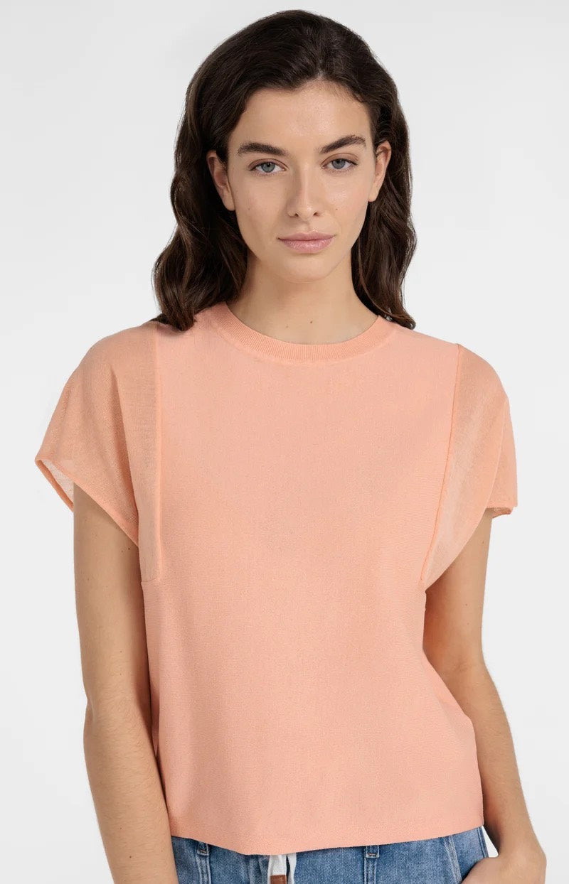 Sweater With Transparent Short - Zalm/peach