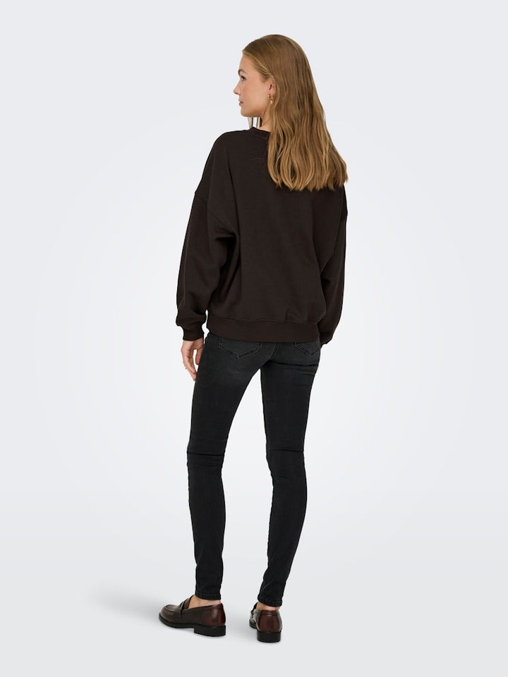 Jdymesa Life L/s O-nk Emb Sweat Jrs Noos - Bruin