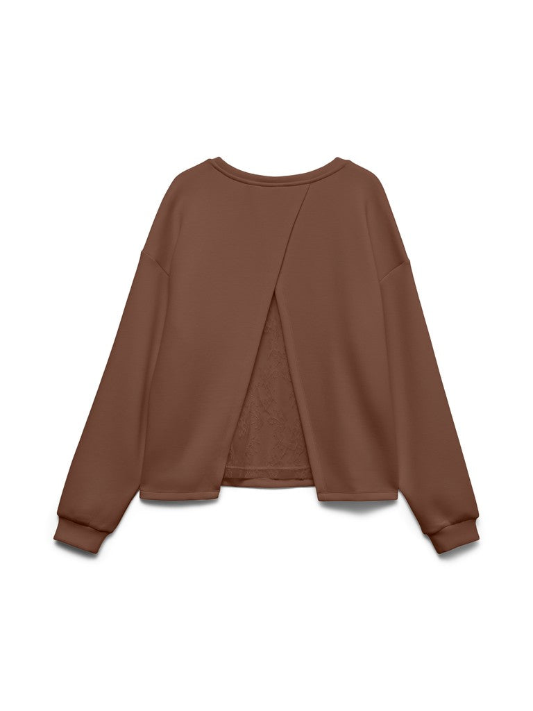 Vmlocca L/s Lace Sweatshirt Jrs Btq - Bruin