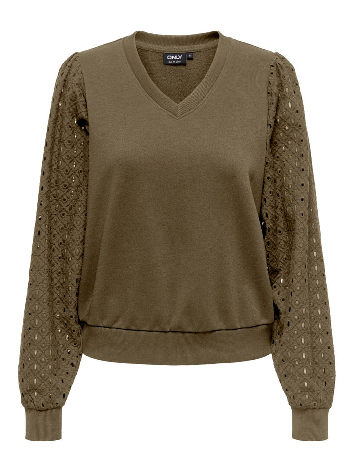 Onldonna L/s V-neck Swt - Bruin