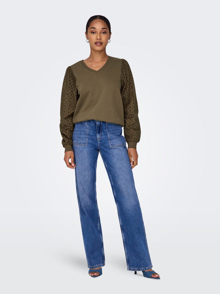 Onldonna L/s V-neck Swt - Bruin