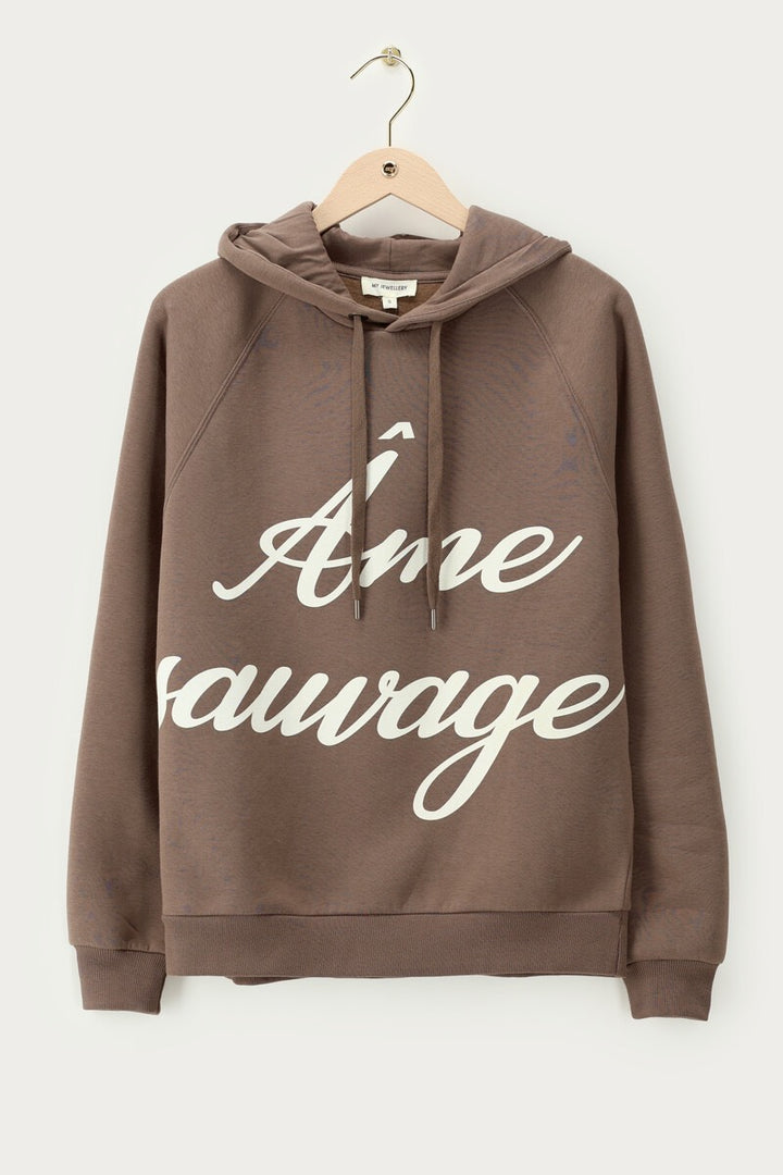 Bruine Hoodie 'ame Sauvage' - Taupe
