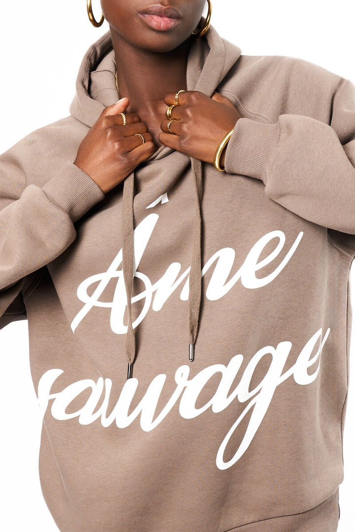 Bruine Hoodie 'ame Sauvage' - Taupe