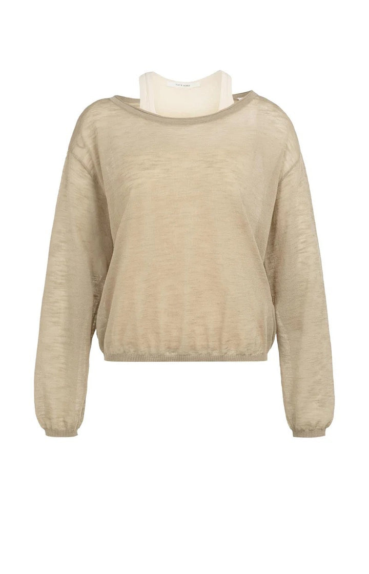 Twinset Sweater With Singlet - Taupe