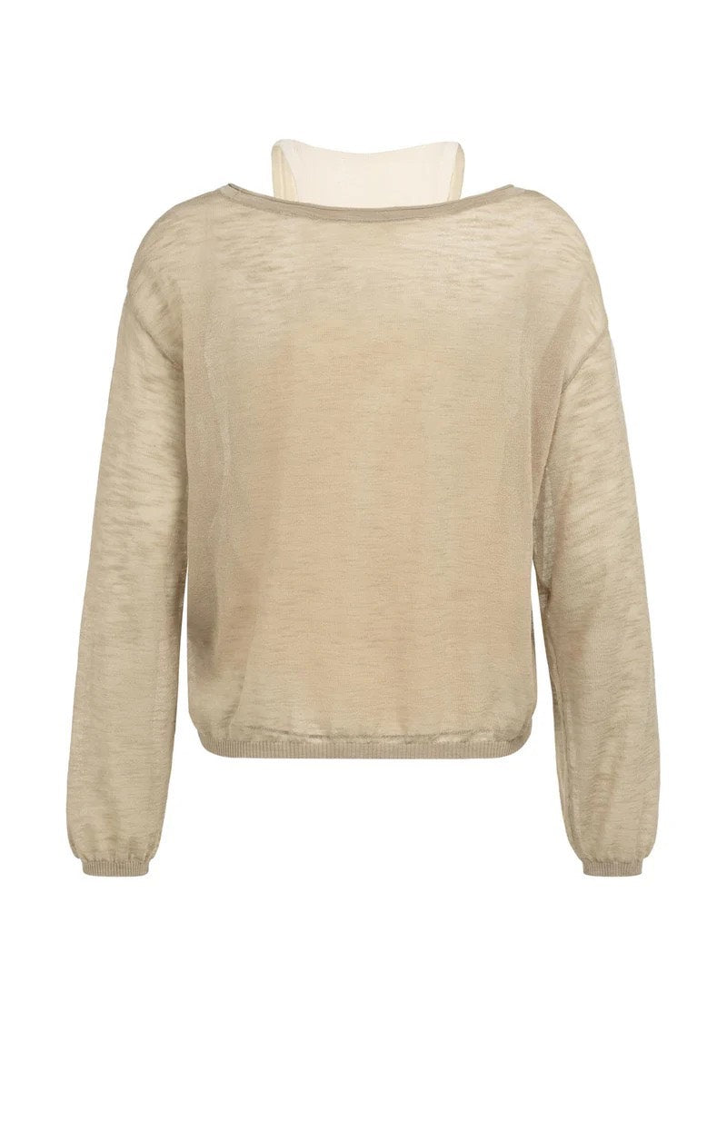 Twinset Sweater With Singlet - Taupe