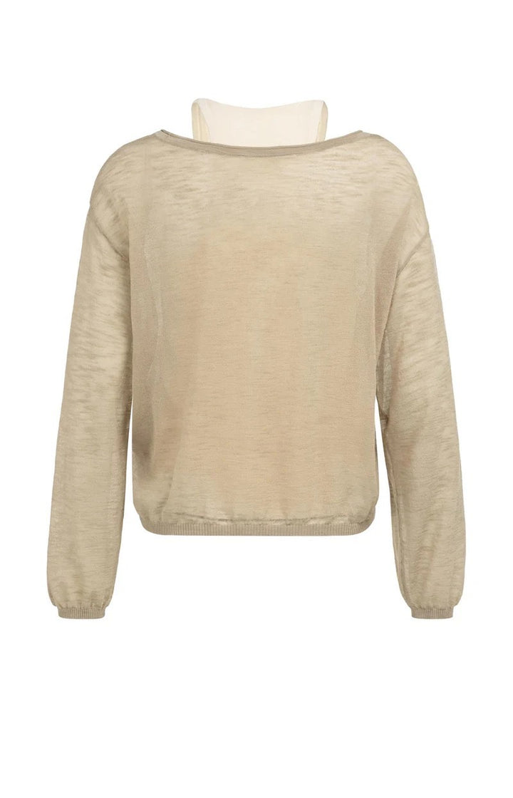 Twinset Sweater With Singlet - Taupe