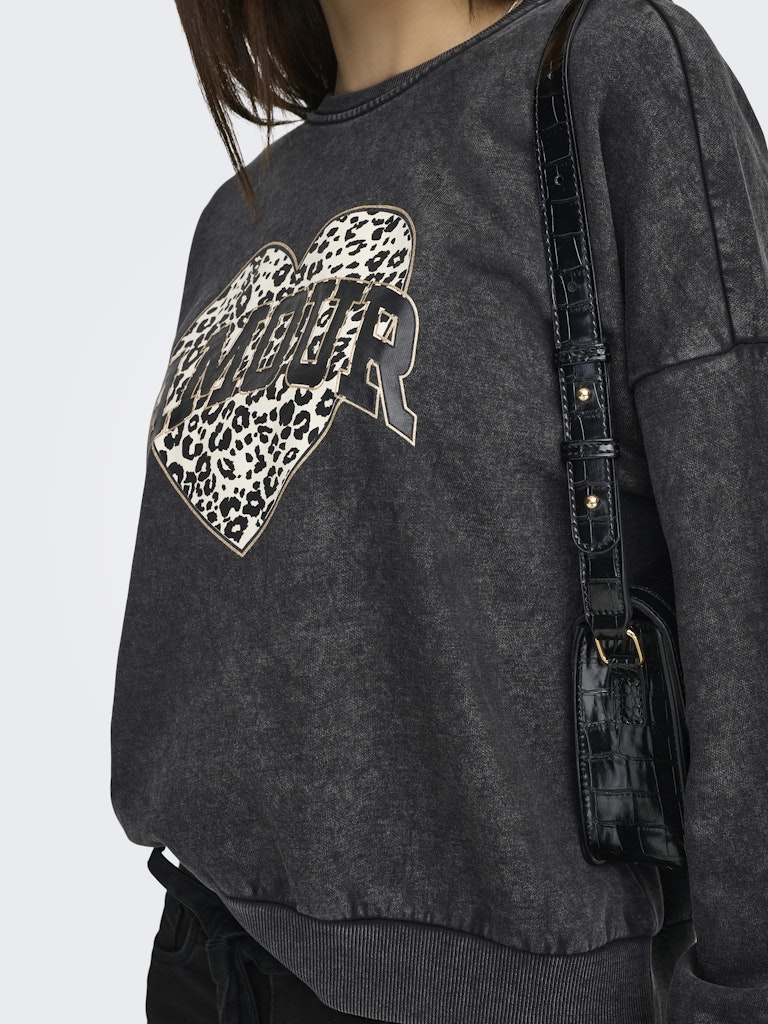 Onllauren Life L/s Animal O-neck Cc Swt - Zwart