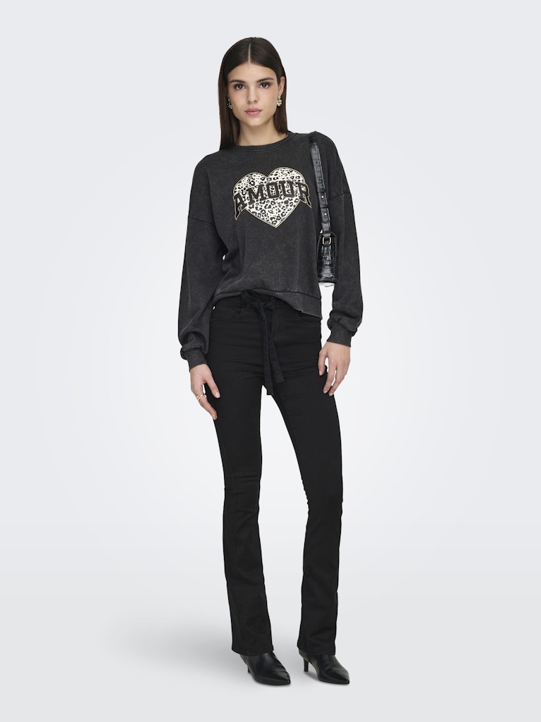 Onllauren Life L/s Animal O-neck Cc Swt - Zwart