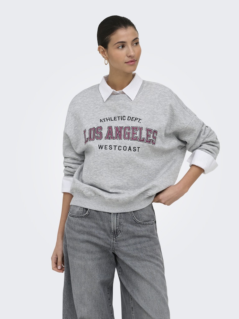 Jdymesa Life L/s O-nk Emb Sweat Jrs Noos - Grijs Melee