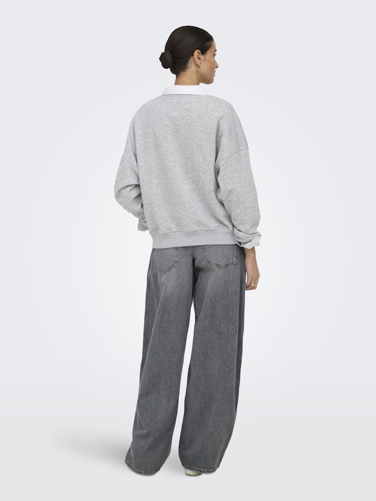 Jdymesa Life L/s O-nk Emb Sweat Jrs Noos - Grijs Melee