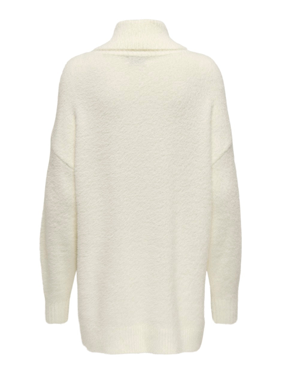 Onlpiumo Ls Loose Rollneck Cc Knt - Off-white