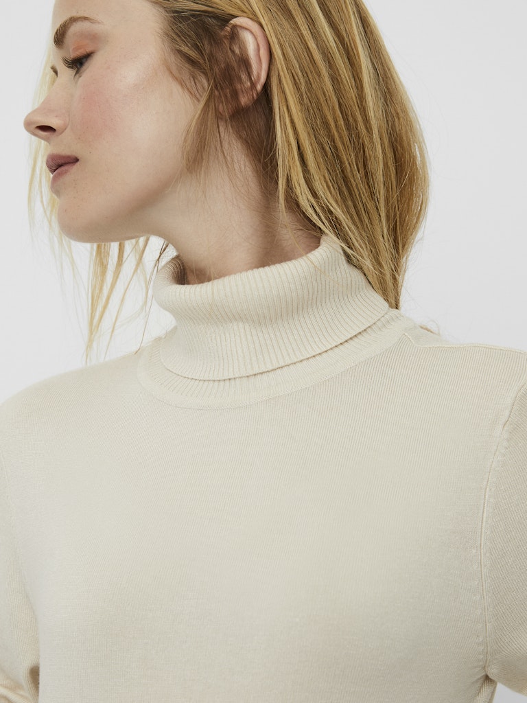 Vmglory Ls Rollneck Blouse Ga Noos - Ecru
