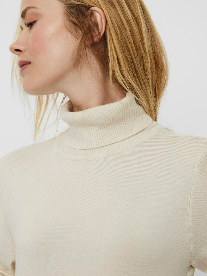 Vmglory Ls Rollneck Blouse Ga Noos - Ecru