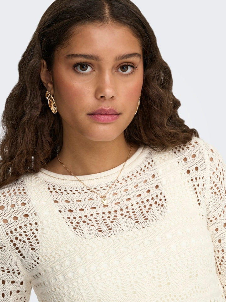 Jdysun Lay 2/4 Pullover Knt Noos - Ecru