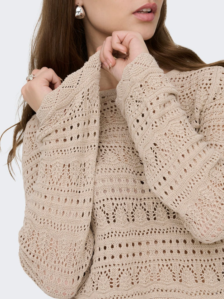 Onlelke Life Ls Pullover Knt Noos - Zand