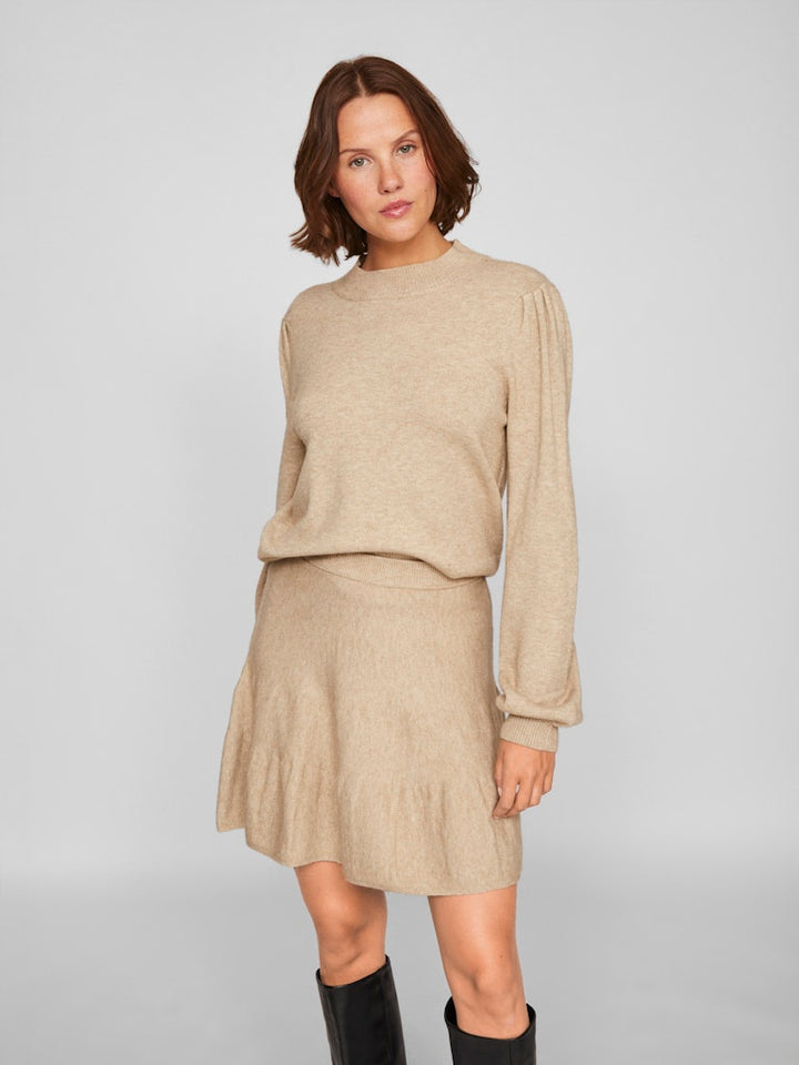 Viril Turtle-nk Balloon L/s Top - Noos - Zand