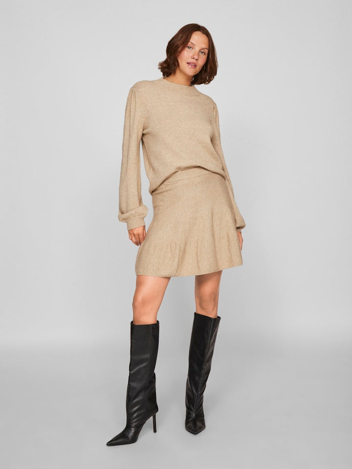 Viril Turtle-nk Balloon L/s Top - Noos - Zand