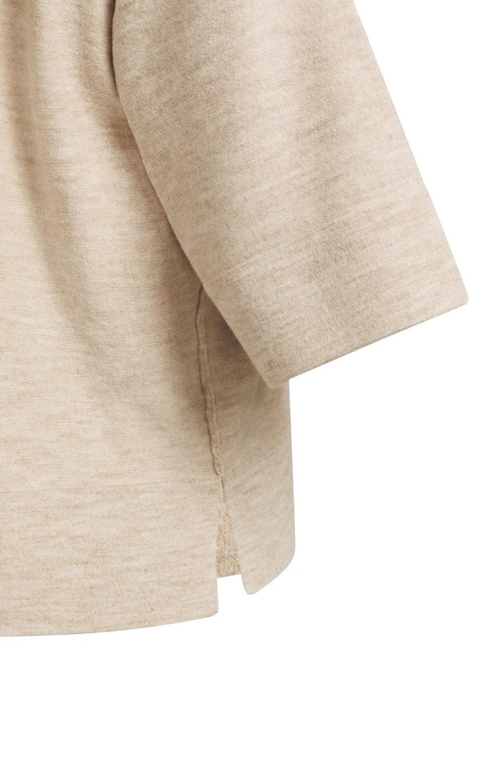 Oversized Gebreid T-shirt - Zand
