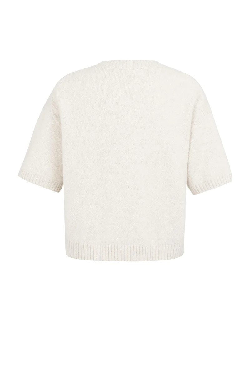 Gebreide Trui Met Fluffy Tekst - Beige