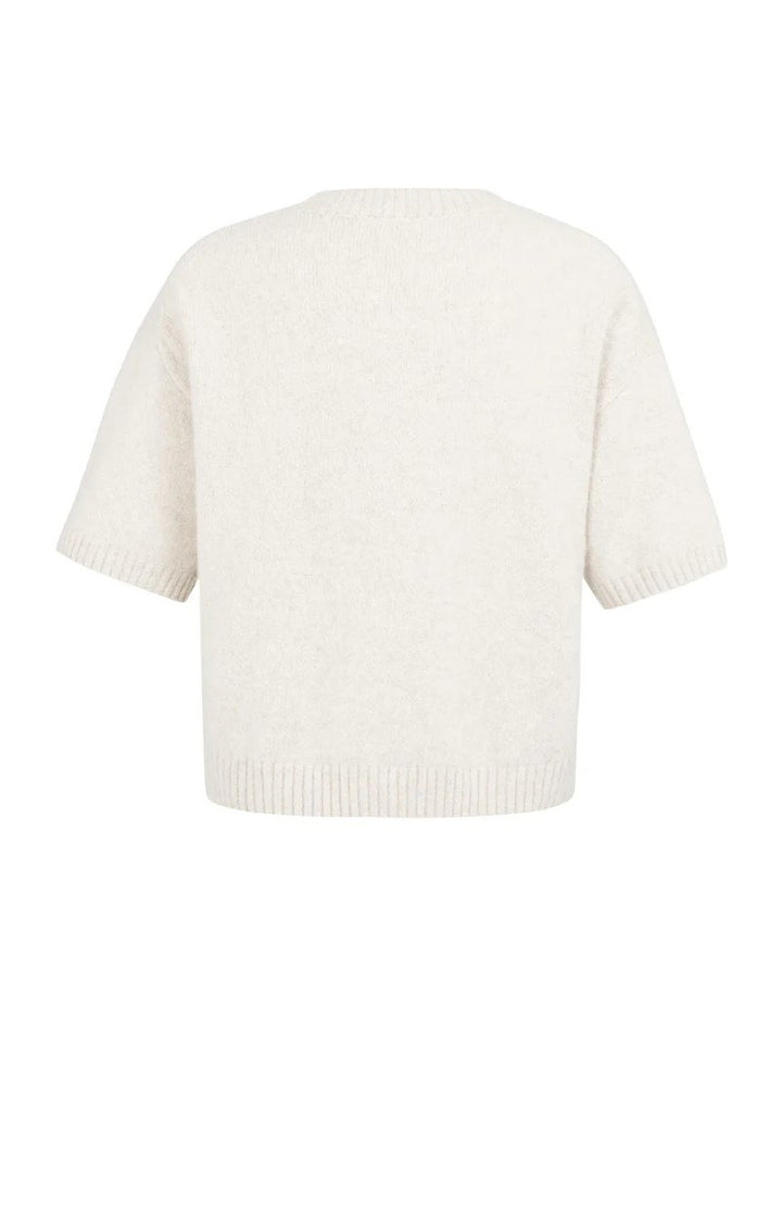 Gebreide Trui Met Fluffy Tekst - Beige