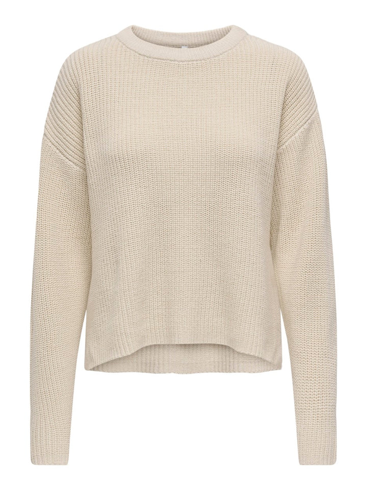 Onlluna Ls O-neck Pullover Knt - Beige