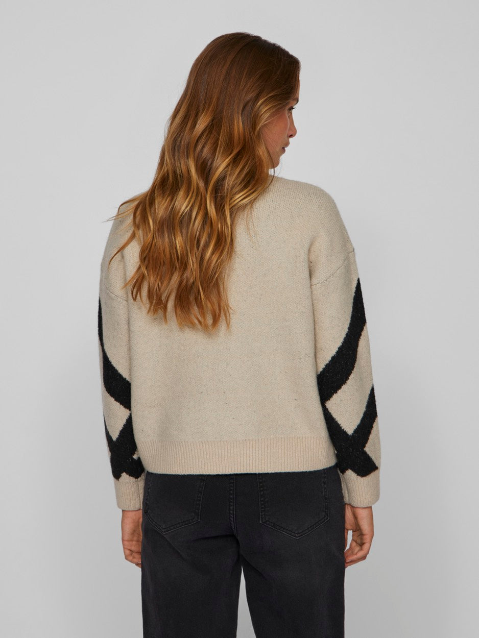 Vicille Rollneck L/s Jacquard Knit - Zand Dessin