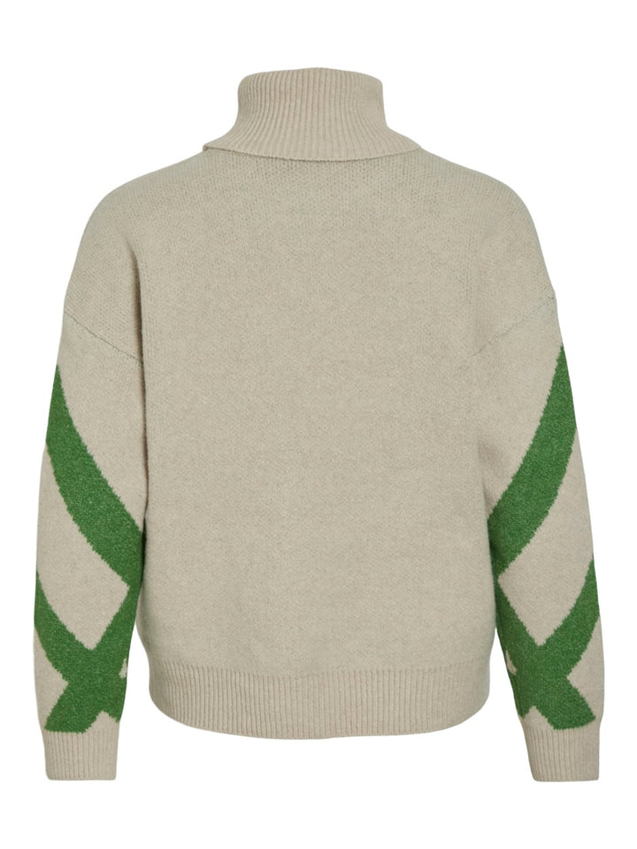 Vicille Rollneck L/s Jacquard Knit - Zand Dessin