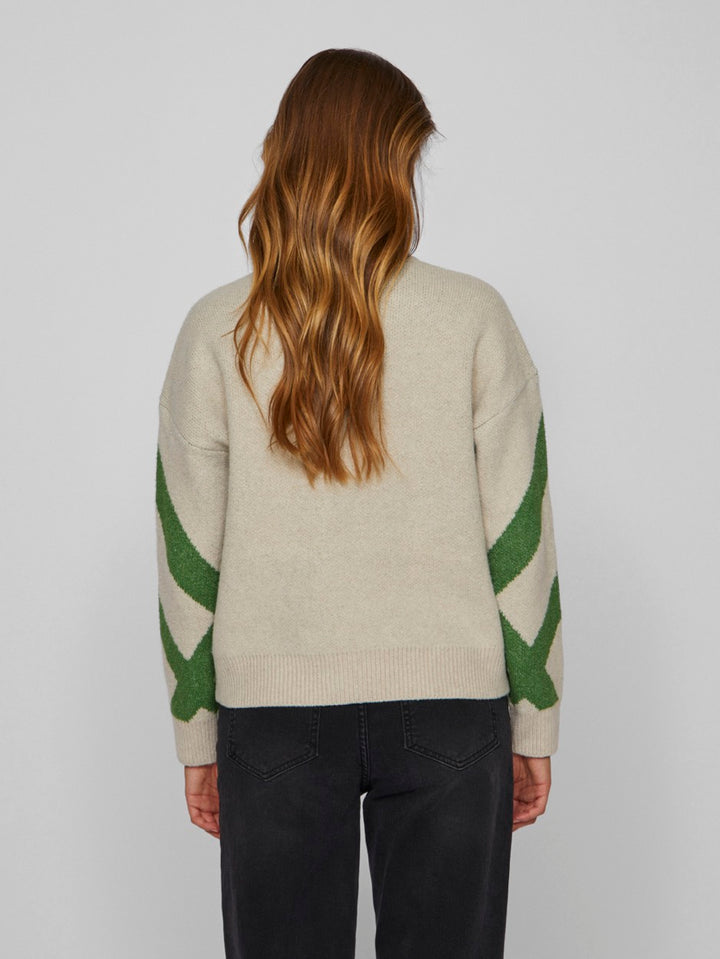 Vicille Rollneck L/s Jacquard Knit - Zand Dessin