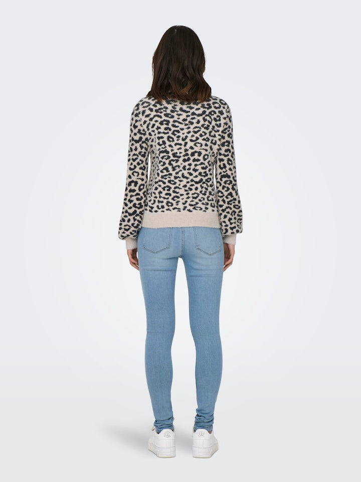 Jdylorraine Animal L/s Pullover Knt Noos - Ecru Dessin