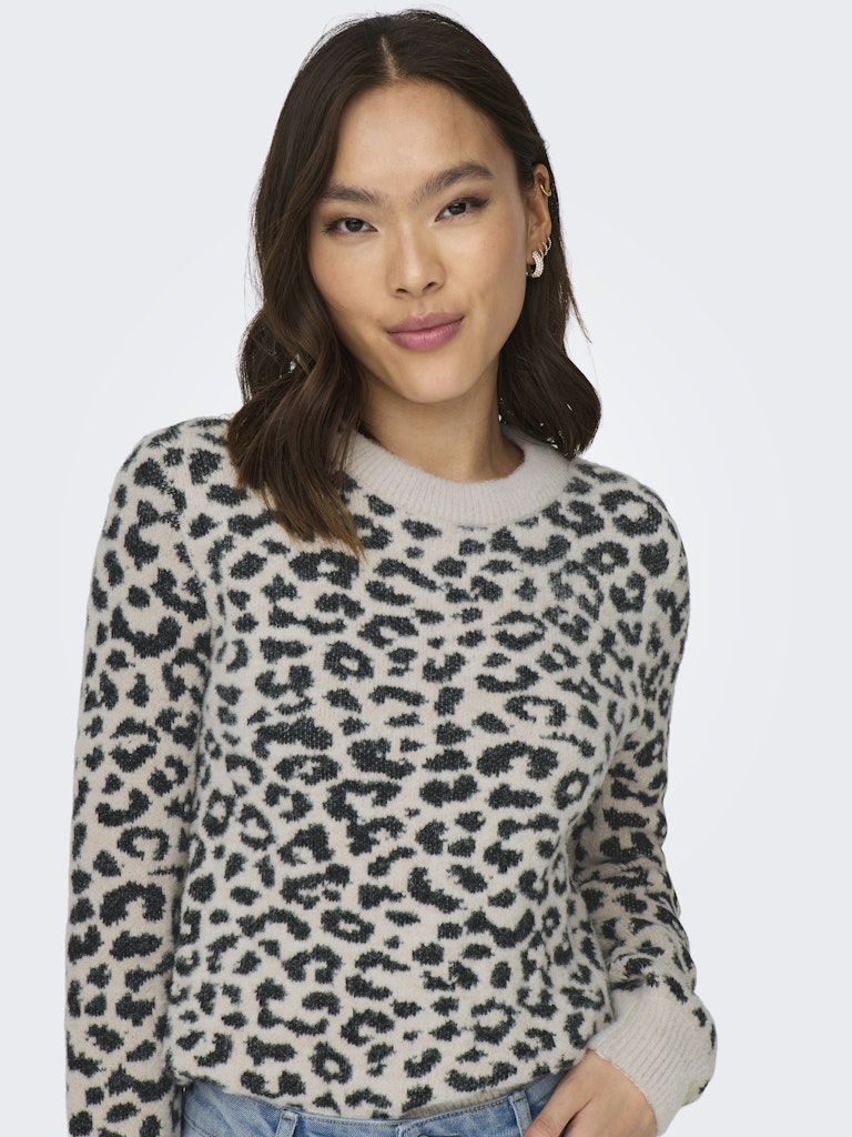 Jdylorraine Animal L/s Pullover Knt Noos - Ecru Dessin