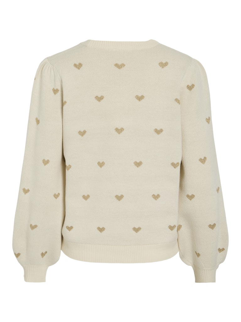 Vilali O-neck L/s Knit Pullover - Ecru Dessin