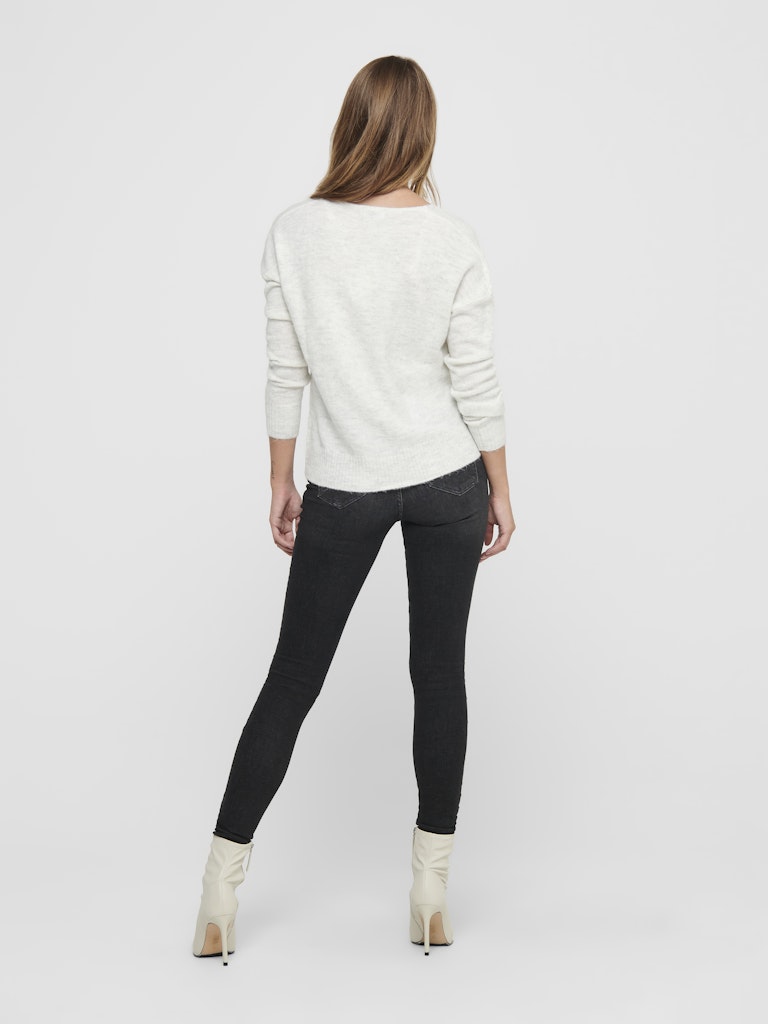Jdyelanora L/s V-neck Pullo. Knt Noos - Wit Dessin